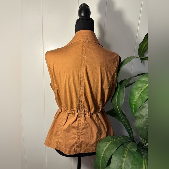 Christopher & Banks Stretch Burnt Orange Button Up Vest, Women’s Size Medium - Picture 3 of 13
